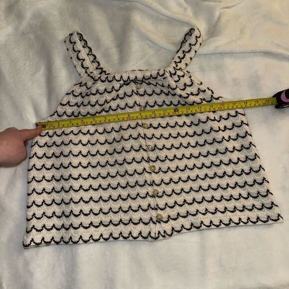 Madewell Texture & Thread Button-Front Swing Tank Cream Black Small EUC - Picture 7 of 9